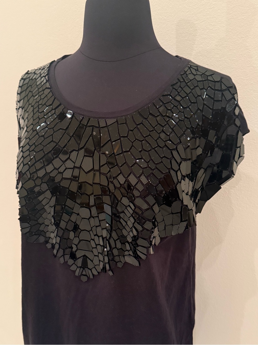Vintage Y2K SASS & BIDE Insane Mosaic Mirror Embellished Long Top Dress S-L